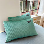 taies d'oreiller géométriques polyester 48x74cm bleu clair moderne adhésif chambre coucher