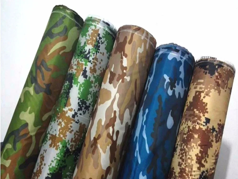 tissu camouflage imperméable polyester vert gris blanc bleu marron durable anti déchirure