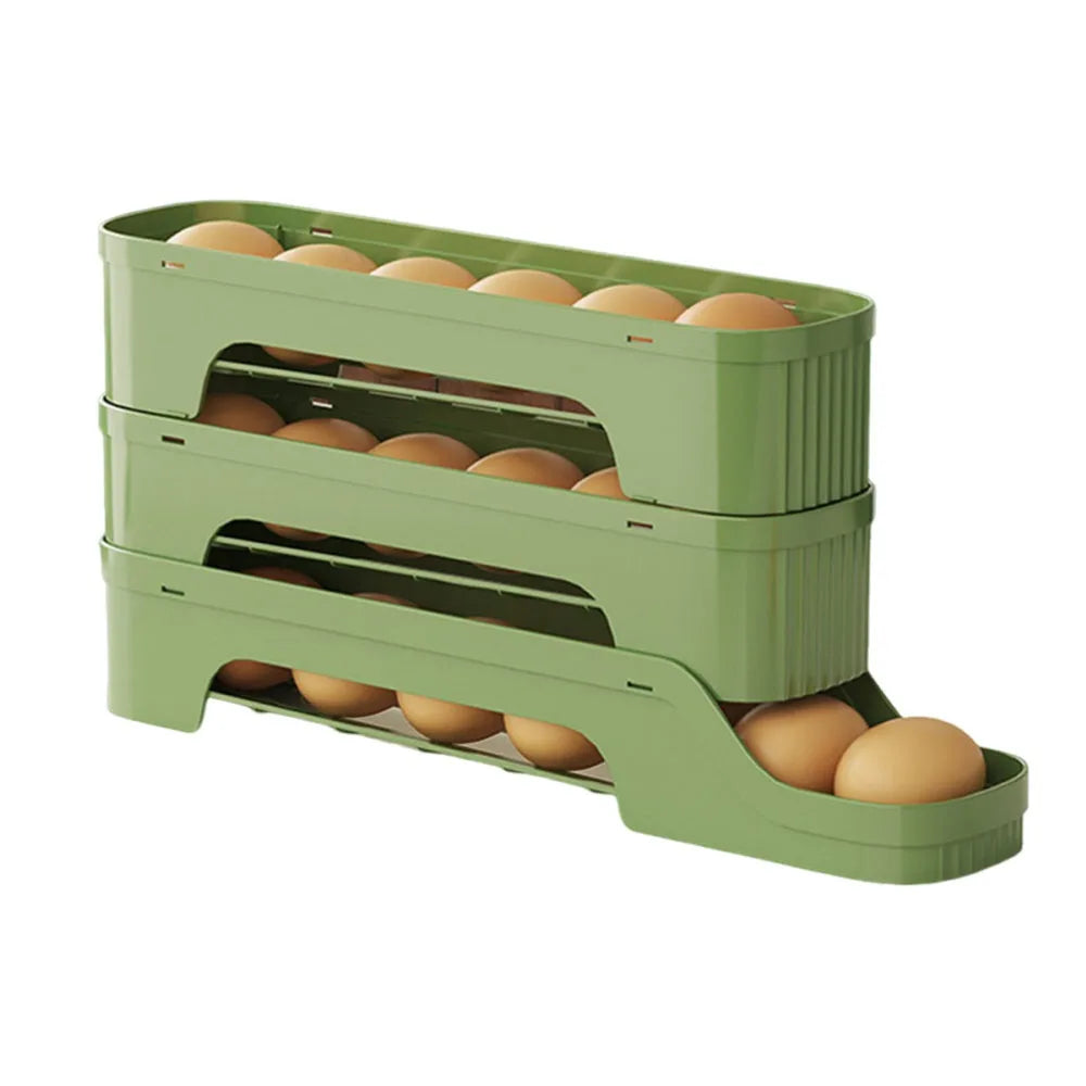 rangement d'oeufs moderne plié vert jaune beige durable cuisine réfrigérateur organisation pratique économique efficace
