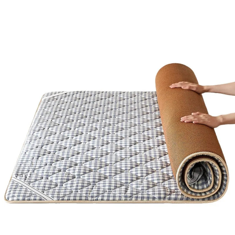 coussin lit tissé géométrique beige gris moderne antidérapant confortable