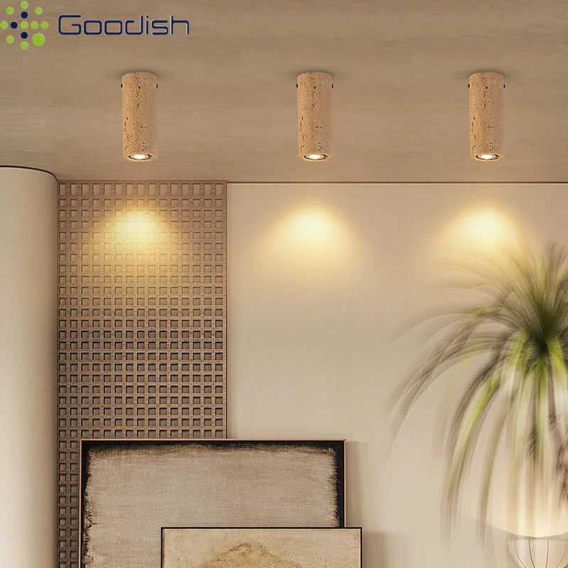 plafonniers led modernes pierre bois minimaliste éclairage quotidien interrupteur bouton couleurs lumière 3000k neutre