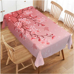 nappe table moderne fleurs cerisier rose papillons motifs floraux réutilisable polyester dimension 132cm 178cm