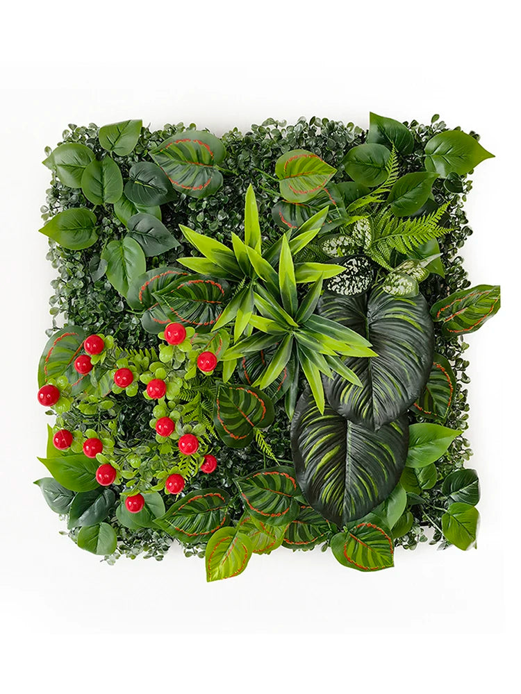 décoration intérieure mur végétal artificiel feuilles fleurs moderne naturel extérieur accroché vert blanc rouge