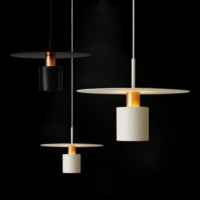 lampe suspendue moderne minimaliste blanc noir doré pendentif câble salon chambre étude