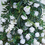 arche décorative fleurs artificielles feuillage vert mariage anniversaire baby shower extérieur table centerpiece naturel