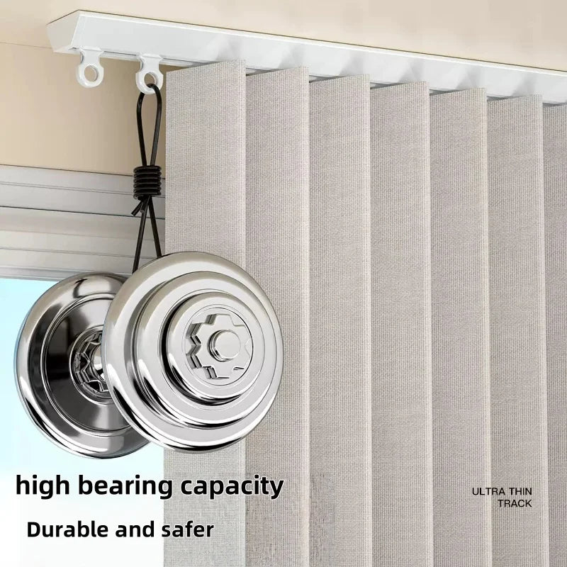 rideau support moderne blanc rondelles noires invisible guide double simple aluminium alloy