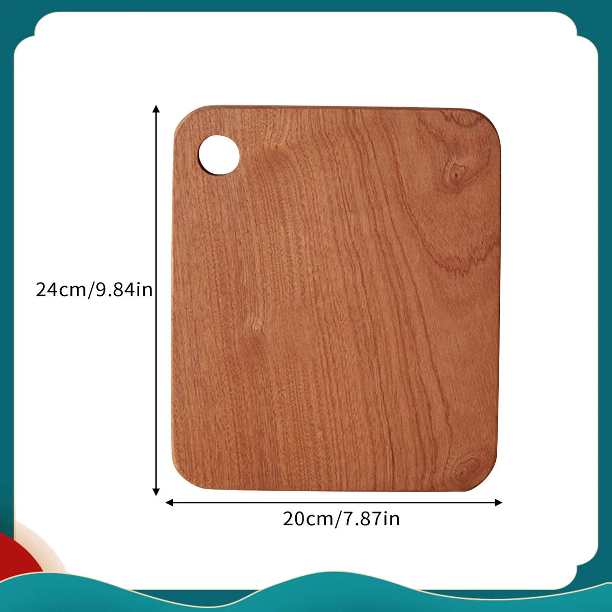 planche découper bois naturelle rustique poignées circulaires fourchette cuillère tartine pain