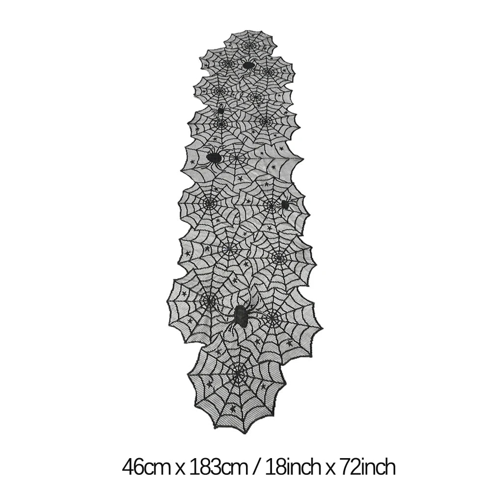 rideau toile d'araignée halloween motif araignées noir géométrique festif maison opaque