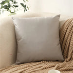 housses coussin carrées unies modernes beige gris orange lit décoration voiture