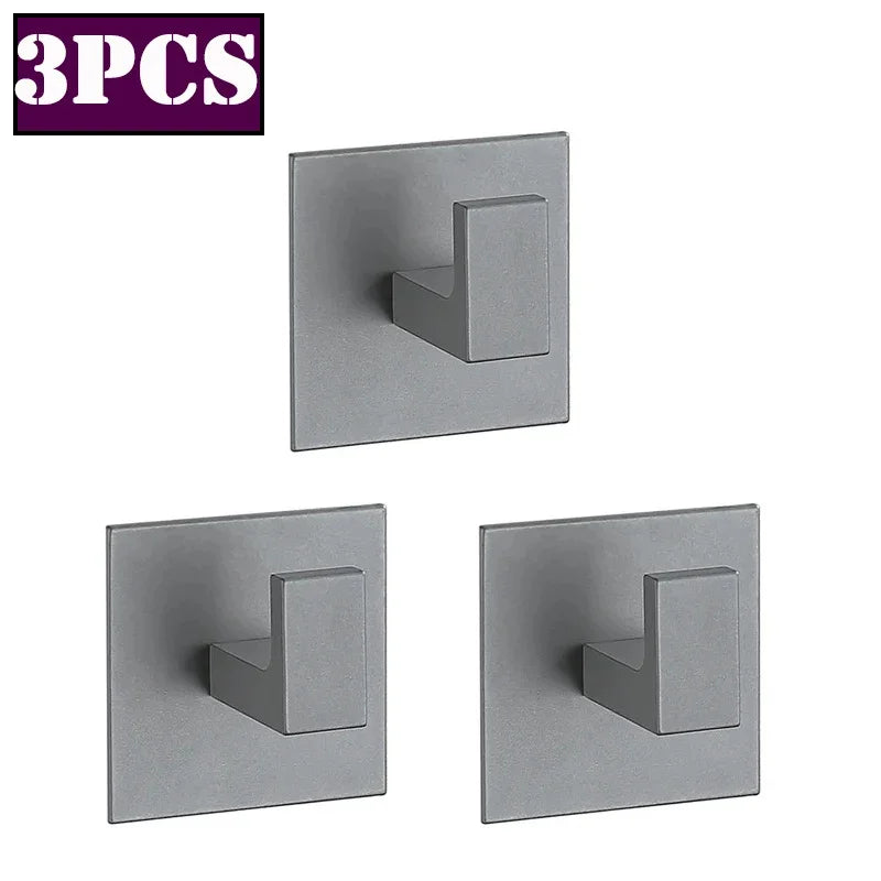 porte serviettes adhésifs modernes noir mat crochets alliage aluminium minimaliste salle bain cuisine