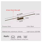 lampe led moderne fixée mur éclairage salle bain chambre coucher noir mat 40cm 60cm