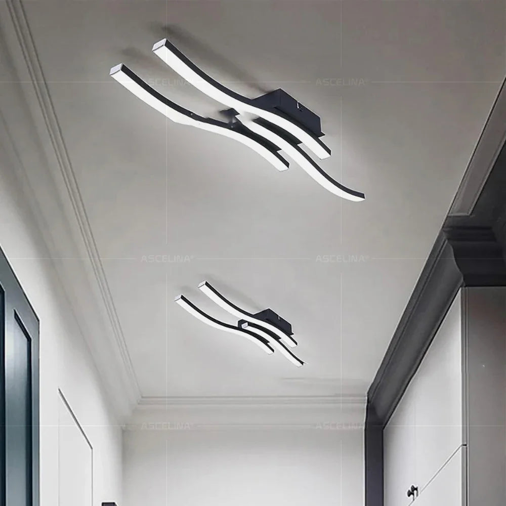 plafonnier moderne led noir blanc abstrait minimaliste éclairage quotidien