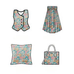 tissu brocart floral rose feuillage semi transparent polyester decoratif élégant jupe sac main