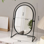 miroir maquillage argenté moderne portable ovale pouces pieds solides aluminium lisse salon chambre bain