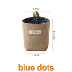 sac rangement toile jute pois rayures beige bleu clair rustique boho chic pliable crochet