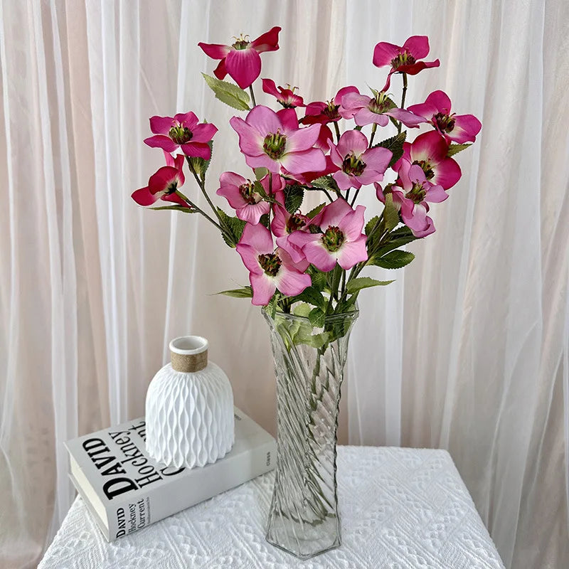 décoration intérieure bouquet artificielle fleurs soie vase moderne minimaliste rouge jaune blanc