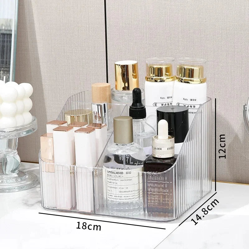 boîte rangement cosmétique transparente rayures verticales moderne minimaliste grilles petites grilles grandes