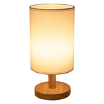 lampe table led usb moderne minimaliste abatjour tissu opaque bois clair chambre coucher