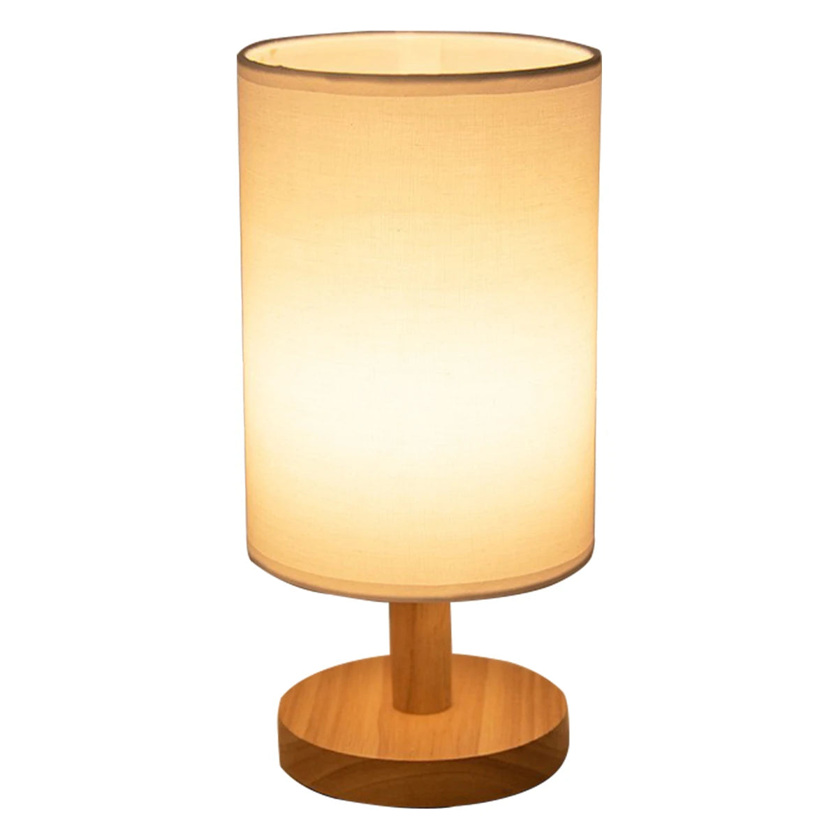 lampe table led usb moderne minimaliste abatjour tissu opaque bois clair chambre coucher