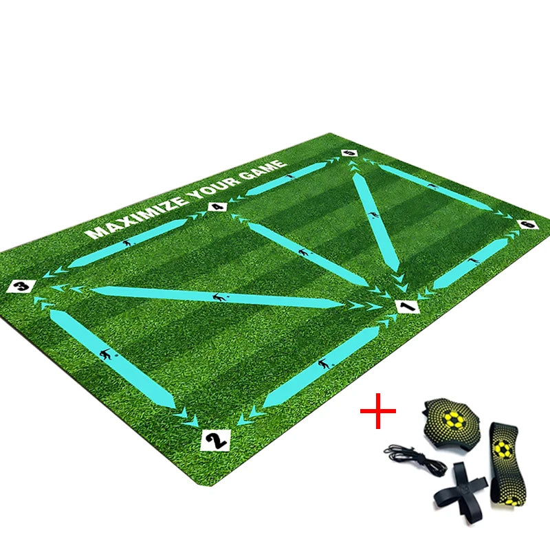 tapis entraînement football vert blanc noir terrain ballons didactique pratiqueintérieurextérieur