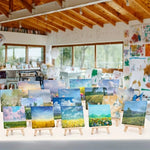 toiles peinture chevalets bois blanc miniatures artistiques set set 12 decoration mariage