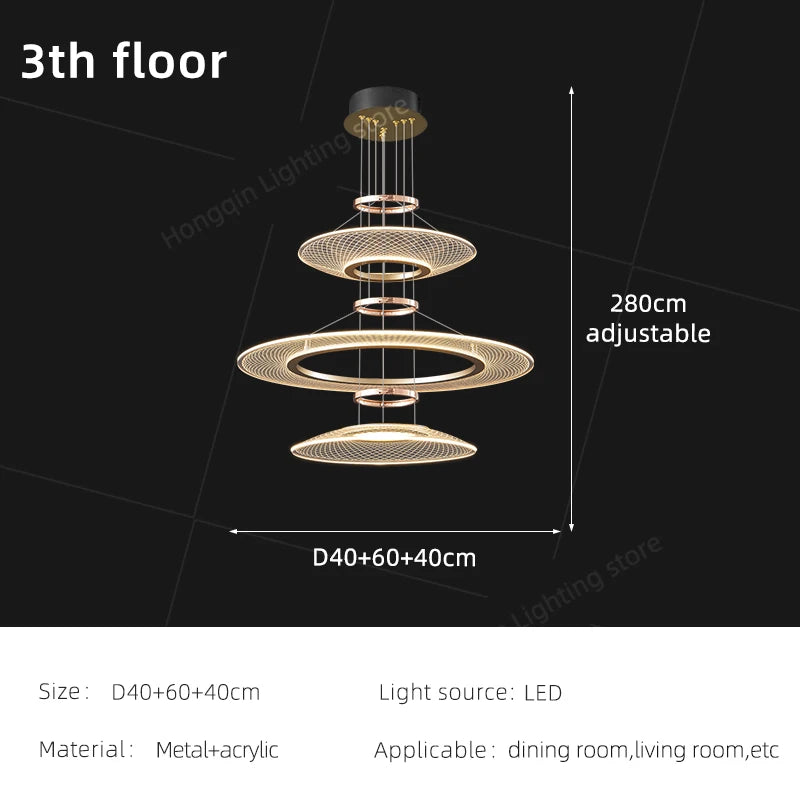 suspension lumineuse moderne doré grille mailles 60cm 80cm 100cm chambre salonhôtel