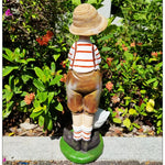 statues jardin ange oie garçon fille texturées paille tressée extérieure patio balcon rustic champêtre