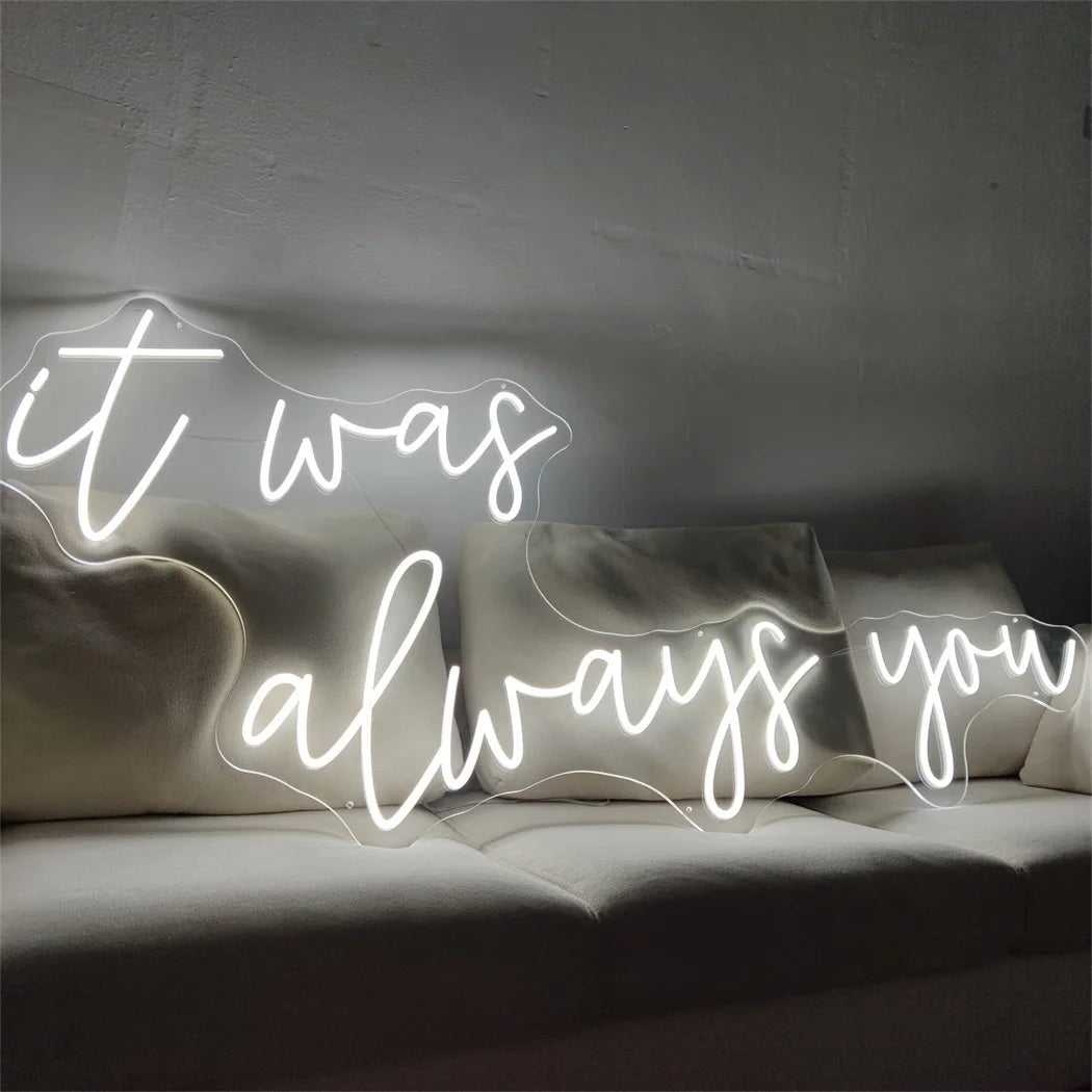 néon lumineux blanc it was always you moderne élégant intérieur extérieur dimmable 80cm 36.2cm