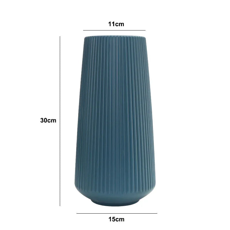 vases décoratifs modernes rayures verticales bleu blanc rose vert pastel minimaliste