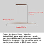 lampe suspendue bois marron clair moderne 120cm 150cm 180cm 200cm certification ul vde ccc