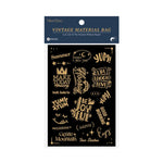 sticker musical vintage noir doré lettres notes floraux décoration journal 100x150mm