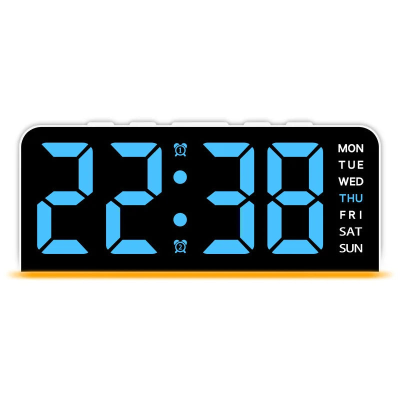 horloge numérique LED moderne multi couleurs ambiancé réglable sans marque