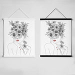 cadre mural magnétique bois moderne 21cm 31cm 41cm 51cm 61cm.pin teck noir blanc