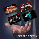 autocollants graphiques metallica cartes bancaires réutilisables waterproof noir rouge bleu