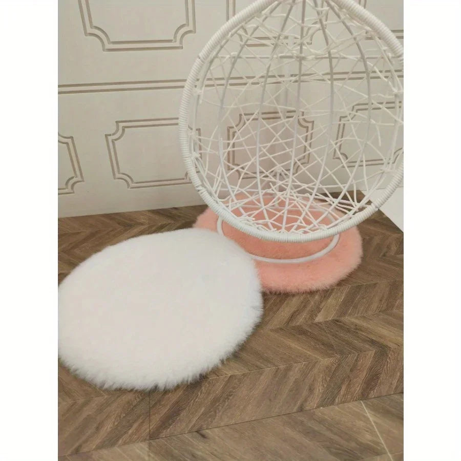 coussins décoratifs fourrure doux moelleux moderne rose blanc
