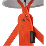 lampe sol moderne bras articulés tête lumineuse bois orange éclairage led original fixations modernes