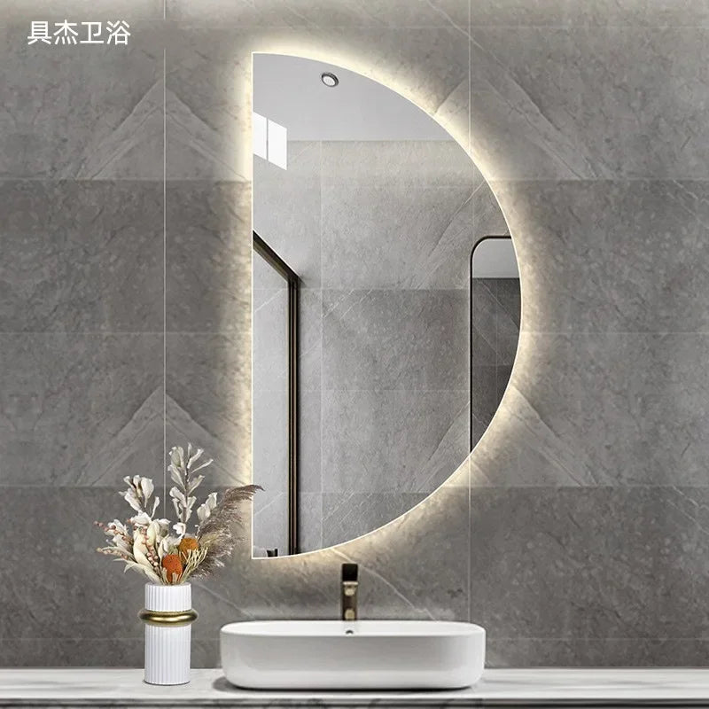 Miroir mural demi-rond 50 cm bourgogne