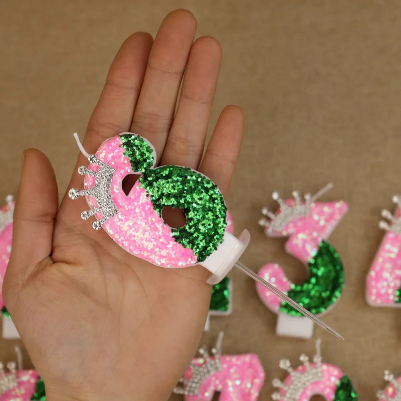 bougies numérotées pailletées rose vert blanc opaques festives tringle boîte rangement