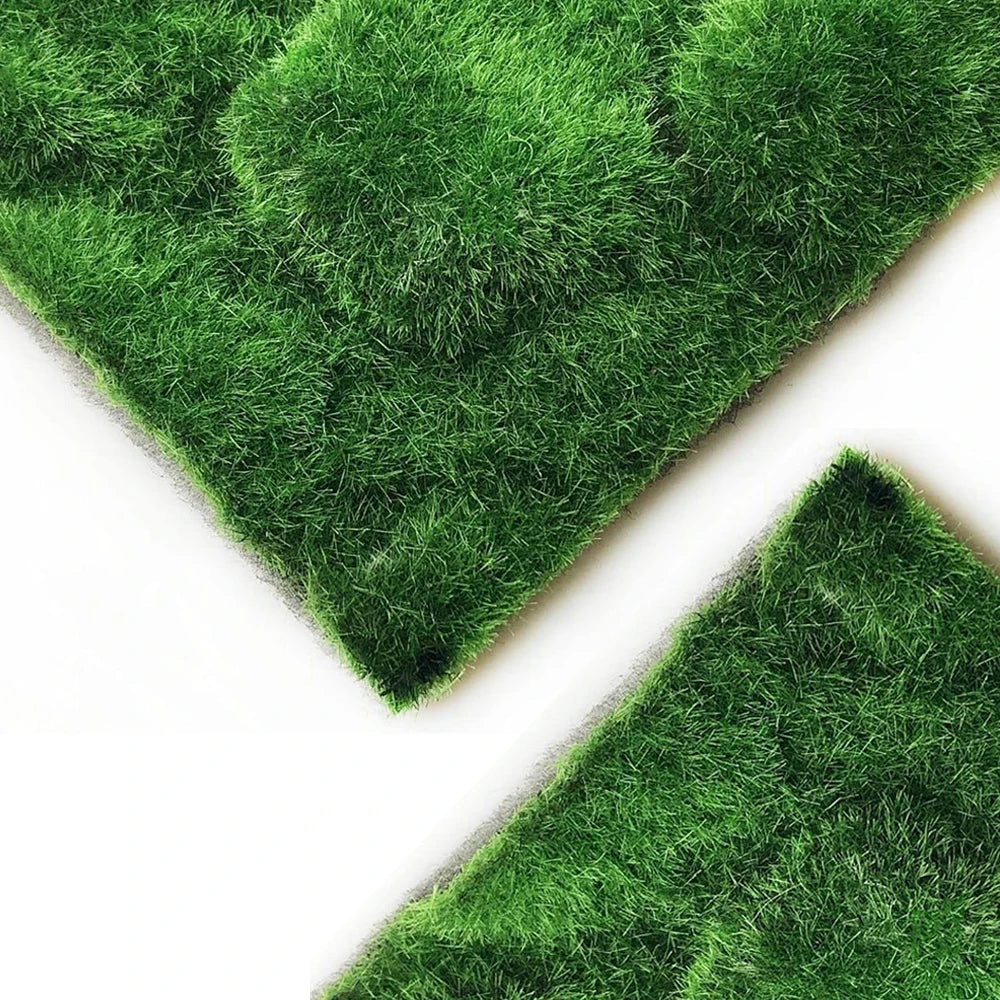 tapis artificiel vert pelucheux moderne décoration extérieure anniversaire exposition bricolage deux poupées chevaux