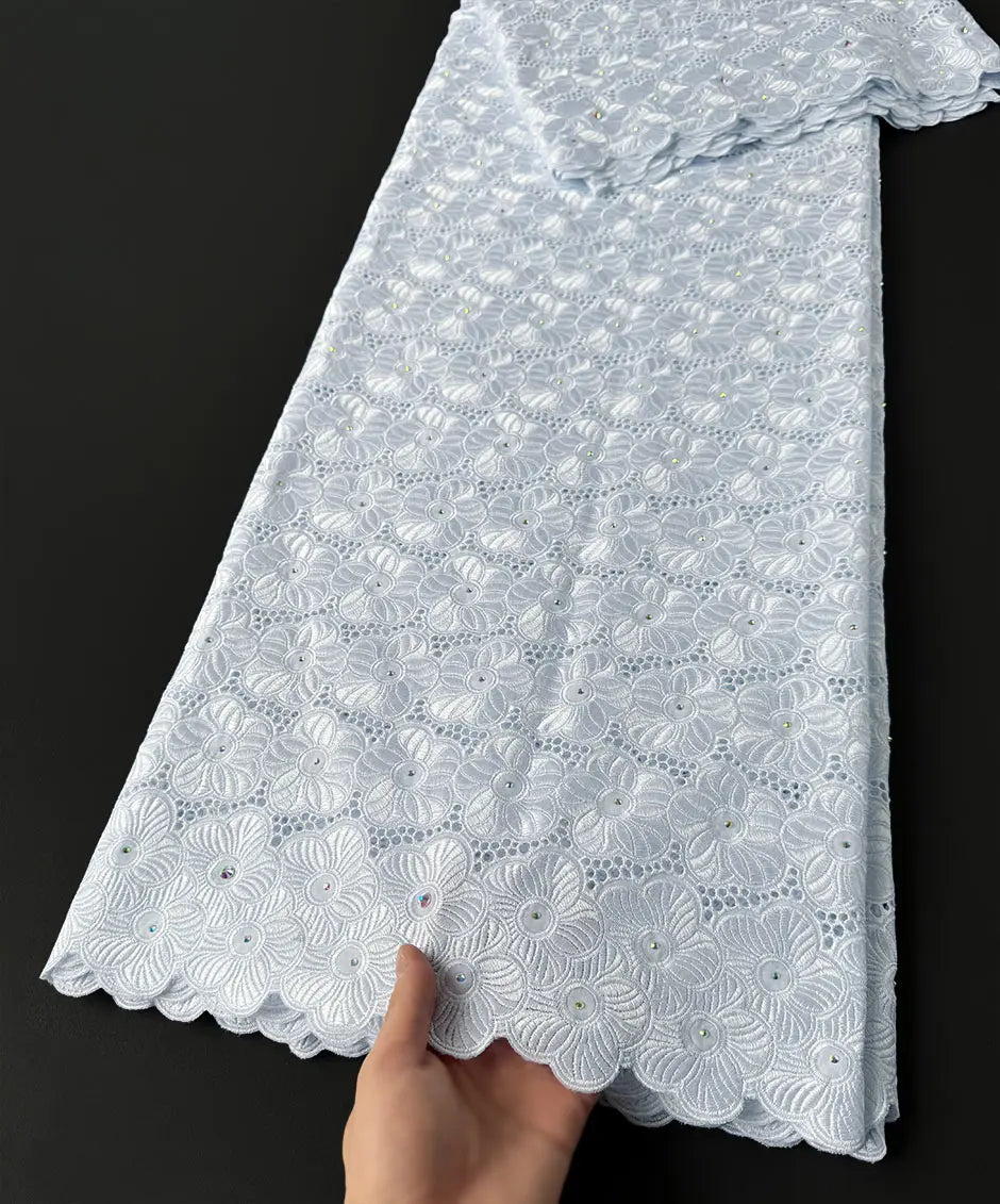 tissu voile brodé fleurs coton mariage décoration strass couleurs variées qualité supérieure