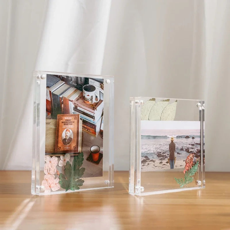 cadre photo transparent moderne fleurs séchées feuilles clips chambre kawaii photo idole kpopDecoration