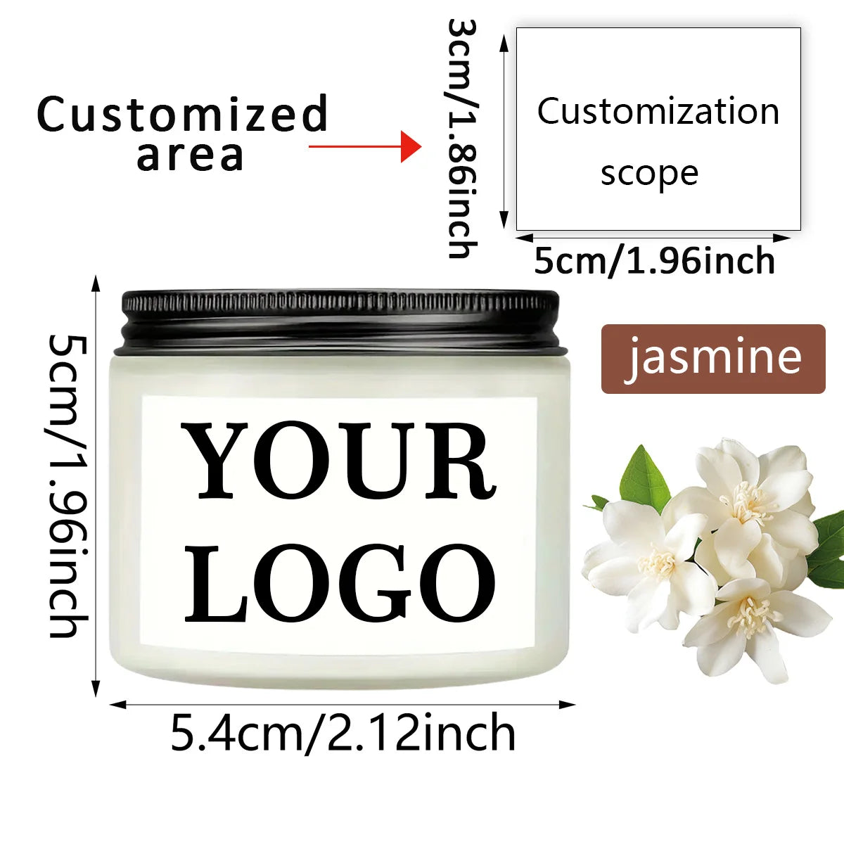 bougie parfumée cire soja blanc aromathérapie simple minimaliste bocal transparent étiquette opaque
