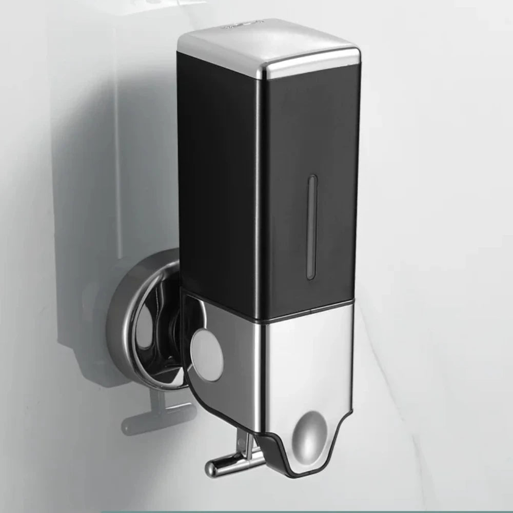 distributeur savon liquide mural noir argent acier inoxydable abs 500ml 1000ml 1500ml moderne minimaliste