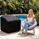 couverture chaise balançoire noire imperméable protection extérieure polyester moderne poignées