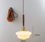 Suspension lumineuse industrielle verre texturé blanc doré bois chambre salon