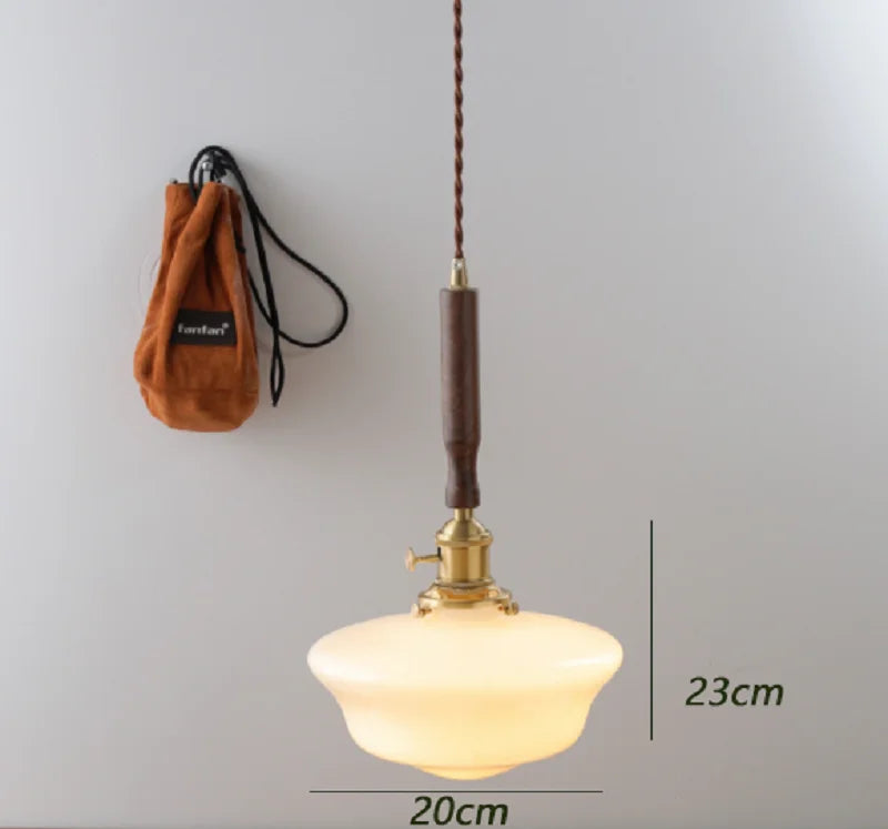 Suspension lumineuse industrielle verre texturé blanc doré bois chambre salon