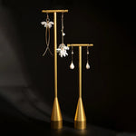présentoir bijoux boucles d'oreilles chaîne fine transparent classique élégant support métal occasion festival domestique