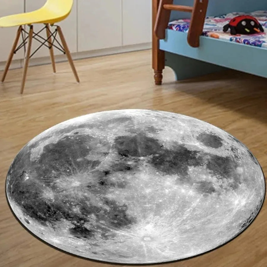 tapis rond moderne terre lune vénus floral polypropylène polyester décoration chambre hôtelextérieur