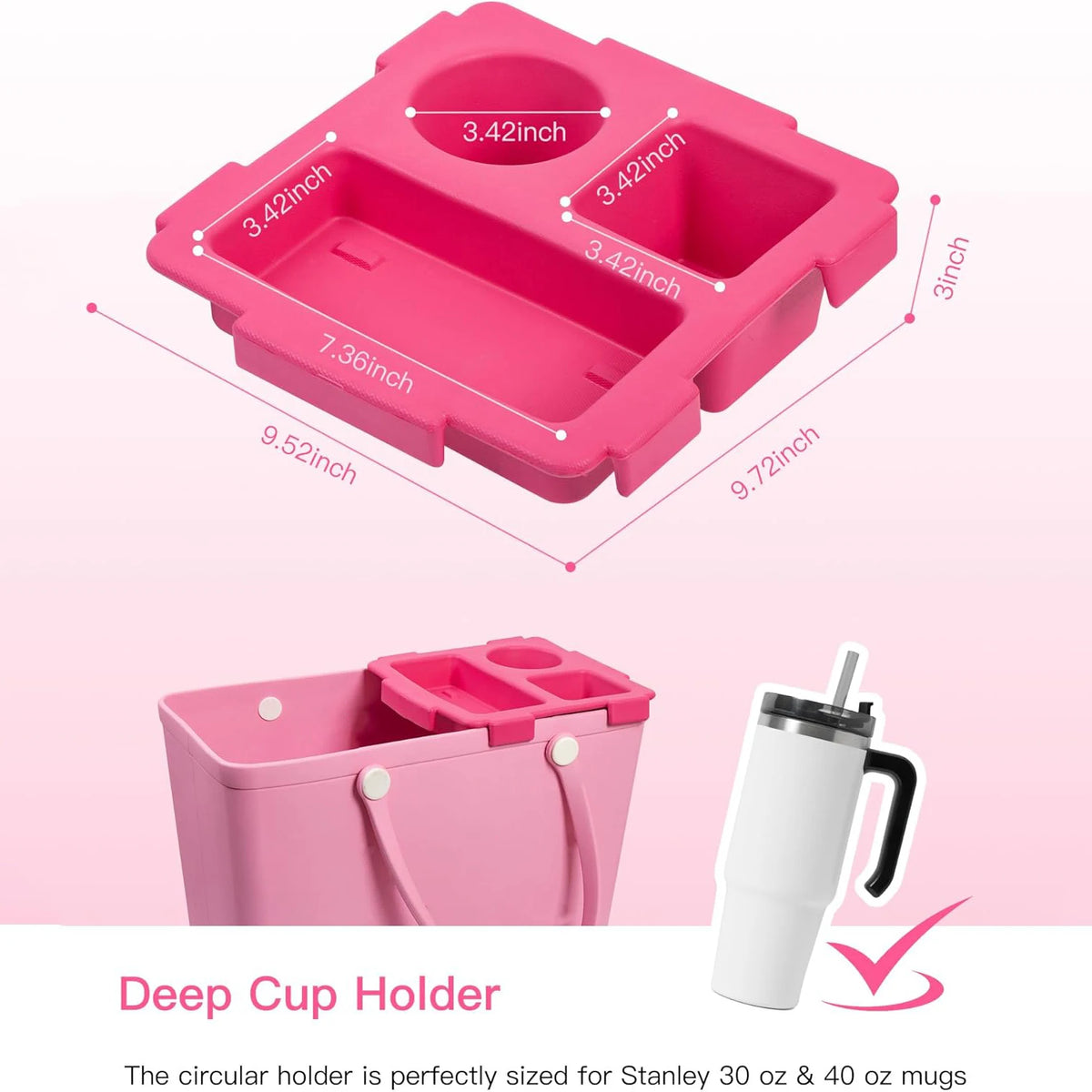 boîte rangement rose pratique compartiment smartphone lunettes soleil voyage moderne