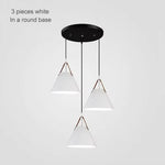 suspension conique moderne opaque alliage noir blanc salon chambre restaurant